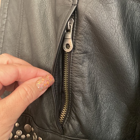 HARLEY DAVIDSON Leather Studded Biker Jacket, size XL, Black - Picture 10 of 14